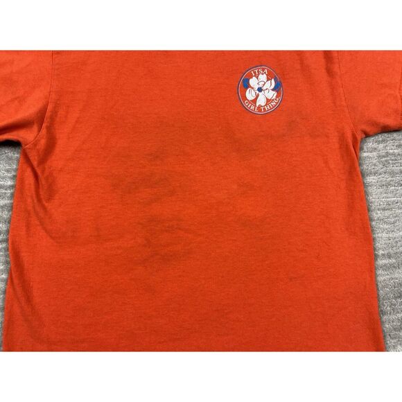 Its a Girl Thing Shirt Womens Small Orange‎ Short Sleeve 100% Cotton - Picture 4 of 11